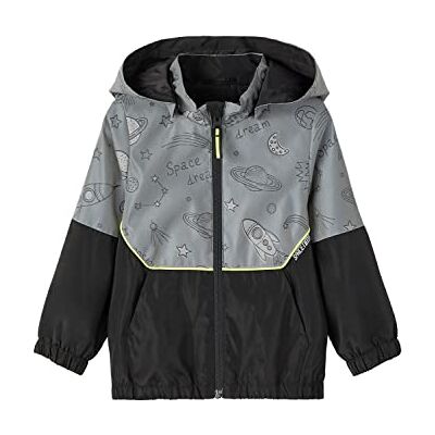 NAME IT Boy's NMMMALAS reflekterande jacka jacka, svart, 110, svart, 92 cm NAME IT Boy's NMMMALAS reflekterande jacka jacka, svart, 110, svart, 92 cm