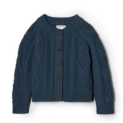 Amazon Essentials x Sofia Grainge Unisex bebisars fiskare cardigan tröja, mörk marinblå, 24 månader Amazon Essentials x Sofia Grainge Unisex bebisars fiskare cardigan tröja, mörk marinblå, 24 månader