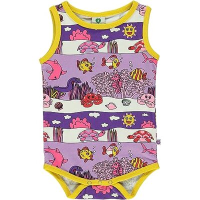 Småfolk Baby flicka ärmlös body med undervattenslandskap spädbarn och småbarn dräkter, Lila hjärta, 92 Småfolk Baby flicka ärmlös body med undervattenslandskap spädbarn och småbarn dräkter, Lila hjärta, 92