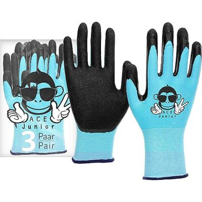 ACE Junior arbetshandske för barn – 3 par skyddshandskar för trädgårdsarbete – blå – 5–6 år (3-pack) ACE Junior arbetshandske för barn – 3 par skyddshandskar för trädgårdsarbete – blå – 5–6 år (3-pack)