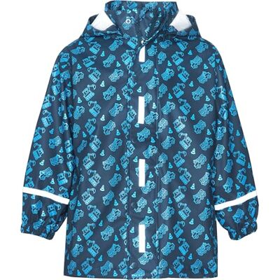Playshoes Unisex barn regnjacka vind och vattentät regnrock regnkläder, byggplats allover, 116 Playshoes Unisex barn regnjacka vind och vattentät regnrock regnkläder, byggplats allover, 116
