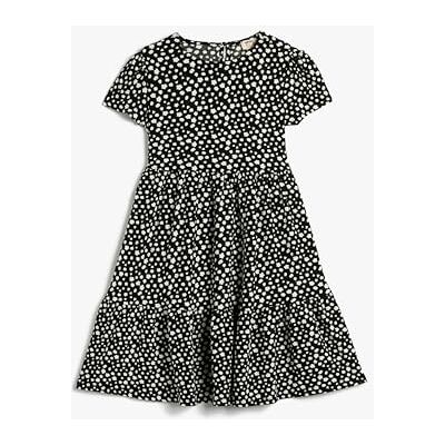 Koton Girls's blommig kortärmad rund krage midi relax cut dress, Svart design (9d9), 5-6 år Koton Girls's blommig kortärmad rund krage midi relax cut dress, Svart design (9d9), 5-6 år