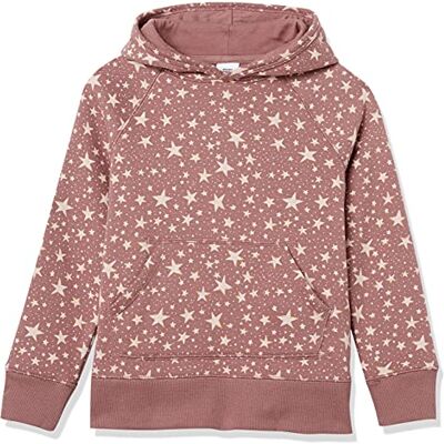 Amazon Essentials huvtröja för flickor sweatshirt, Mauve Stars, X-Small Amazon Essentials huvtröja för flickor sweatshirt, Mauve Stars, X-Small