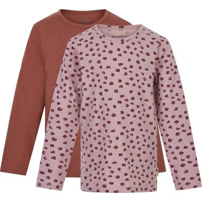 MINYMO Girl's Basic 35 LS (2-pack) T-shirt, Violet Ice, 116, Violett is, 116 cm MINYMO Girl's Basic 35 LS (2-pack) T-shirt, Violet Ice, 116, Violett is, 116 cm