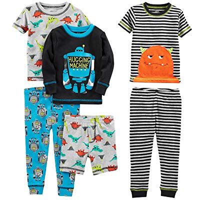 Simple Joys by Carter's Simple Joys av Carter's Boys 6-delad snug fit bomullspyjamasset pyjamasset, Monster/Dino, 3T Simple Joys by Carter's Simple Joys av Carter's Boys 6-delad snug fit bomullspyjamasset pyjamasset, Monster/Dino, 3T