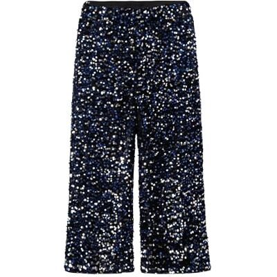 NAME IT Girl byxor Wide Fit paljetter, Svart/detalj: lila Opulence, 122 NAME IT Girl byxor Wide Fit paljetter, Svart/detalj: lila Opulence, 122