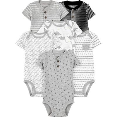 Simple Joys by Carter's Simple Joys av Carter's Baby Boys 6-pack kortärmad kroppsdräkt, svart/vit, nyfödd Simple Joys by Carter's Simple Joys av Carter's Baby Boys 6-pack kortärmad kroppsdräkt, svart/vit, nyfödd
