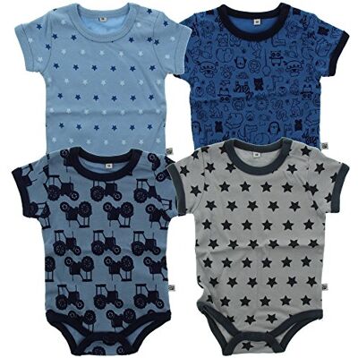 Pippi unisex baby 4er Pack Baby Body mit Aufdruck, Kurzarm Shaping Bodysuit Pippi unisex baby 4er Pack Baby Body mit Aufdruck, Kurzarm Shaping Bodysuit