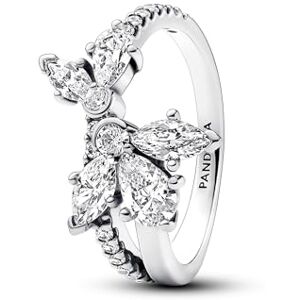 PANDORA Timeless Funkelndes Asymmetrisches Herbarium Cluster Ring aus Sterling Silber mit Cubic Zirkoniastein verziert, Größe: 54, 193023C01-54 PANDORA Timeless Funkelndes Asymmetrisches Herbarium Cluster Ring aus Sterling Silber mit Cubic Zirkoniastein verziert, Größe: 54, 193023C01-54