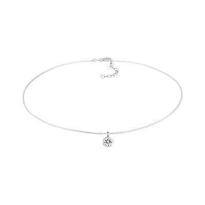 Elli Halsband dam choker-hänge klassiskt med kristall i 925 sterling silver, 38 cm, Sterlingsilver, Kubisk zirkonia Elli Halsband dam choker-hänge klassiskt med kristall i 925 sterling silver, 38 cm, Sterlingsilver, Kubisk zirkonia