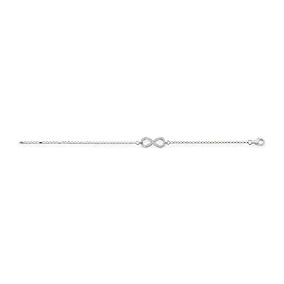 THOMAS SABO Damen Armband mit Unendlichkeitszeichen 925er Sterlingsilber mit Zirkonia, Länge: 16,5cm 19,5cm, SCA150000 THOMAS SABO Damen Armband mit Unendlichkeitszeichen 925er Sterlingsilber mit Zirkonia, Länge: 16,5cm 19,5cm, SCA150000