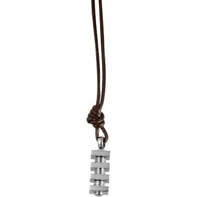 Akzent Accent unisex-läderband med rostfritt stål hänge 00275000043, Läder Rostfritt stål Akzent Accent unisex-läderband med rostfritt stål hänge 00275000043, Läder Rostfritt stål