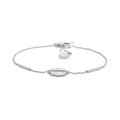 Fossil damarmband i rostfritt stål med karbinlås och smal kedja Fossil damarmband i rostfritt stål med karbinlås och smal kedja