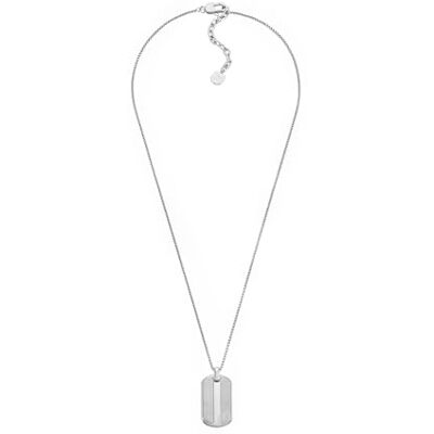 Fossil Halsband med hundbricka i rostfritt stål med karbinlås för män Fossil Halsband med hundbricka i rostfritt stål med karbinlås för män