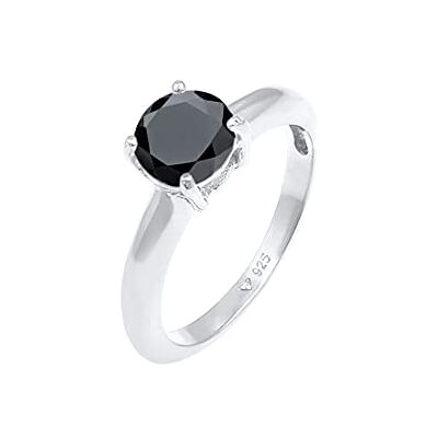 Elli Ring dam solitär med zirkoniumstenar i 925 sterlingsilver, 64, Kristall, Kubisk zirkonia Elli Ring dam solitär med zirkoniumstenar i 925 sterlingsilver, 64, Kristall, Kubisk zirkonia