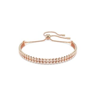Swarovski Matrix tennisarmband, rundskuret, vitt, pläterat i roséguld, M Swarovski Matrix tennisarmband, rundskuret, vitt, pläterat i roséguld, M