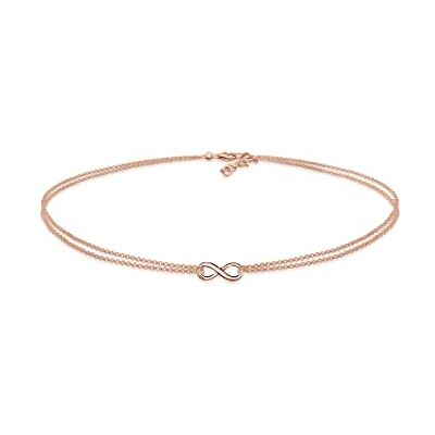 Elli Halsband Infinity Choker oändlighet arvskedja 925 silver, 36, Silver, Utan Elli Halsband Infinity Choker oändlighet arvskedja 925 silver, 36, Silver, Utan