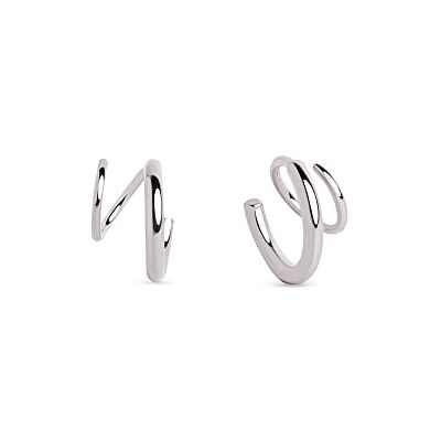SINGULARU Spiralörhängen sterling silver örhänge i 18 karats guld eller rodiumplätering örhängen utan lås damsmycken olika finish, Eén maat, Silver, Ingen ädelsten SINGULARU Spiralörhängen sterling silver örhänge i 18 karats guld eller rodiumplätering örhängen utan lås damsmycken olika finish, Eén maat, Silver, Ingen ädelsten