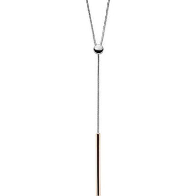 Skagen Lariat Kette Kariana für Damen aus Edelstahl in der Farbe Silber mit goldfarbenem Anhänger, 65-70 cm, SKJ0913998 Skagen Lariat Kette Kariana für Damen aus Edelstahl in der Farbe Silber mit goldfarbenem Anhänger, 65-70 cm, SKJ0913998