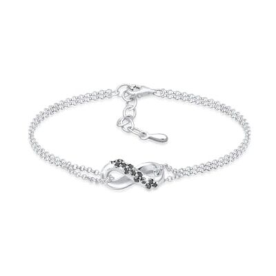 DIAMORE Elli diamanter armband kvinnor oändlighetssymbol med diamant (1,95 ct.) i 925 sterlingsilver, 160, Sterlingsilver, Diamant DIAMORE Elli diamanter armband kvinnor oändlighetssymbol med diamant (1,95 ct.) i 925 sterlingsilver, 160, Sterlingsilver, Diamant