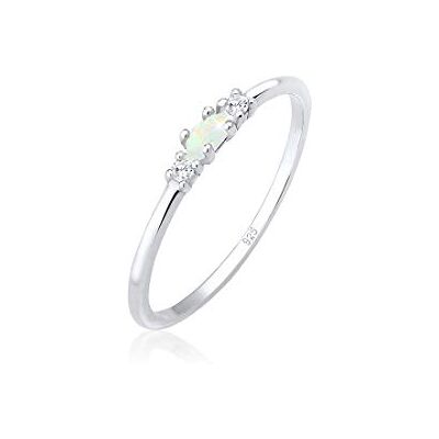 Elli ring damer vintage med zirkoniumkristaller och opal i 925 sterlingsilver, 52 EU, Kristall, Opal Elli ring damer vintage med zirkoniumkristaller och opal i 925 sterlingsilver, 52 EU, Kristall, Opal