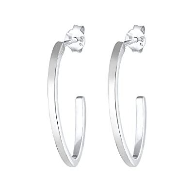 Elli örhängen kreol oval geo basic trend blogger 925 silver, Sterlingsilver, Utan Elli örhängen kreol oval geo basic trend blogger 925 silver, Sterlingsilver, Utan
