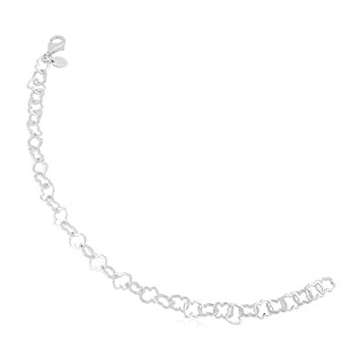 TOUS New Carrusel – armband i sterlingsilver med björnlänkar, justerbar – motiv: 0,8 cm, längd: 19 cm, 19 cm, Silver TOUS New Carrusel – armband i sterlingsilver med björnlänkar, justerbar – motiv: 0,8 cm, längd: 19 cm, 19 cm, Silver