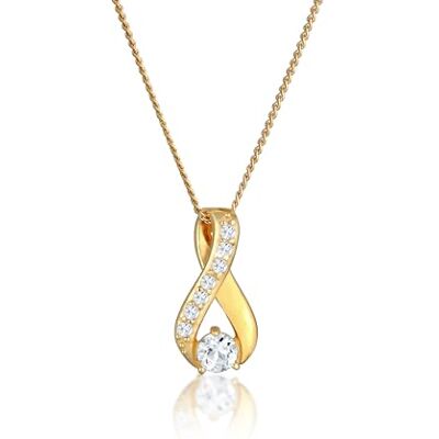 Elli PREMIUM halsband damer med hänge infinity symbol Topas i 585 gult guld, 45cm, fasettad slipning, Topas Elli PREMIUM halsband damer med hänge infinity symbol Topas i 585 gult guld, 45cm, fasettad slipning, Topas