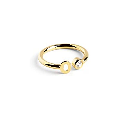 SINGULARU Personlig gnistring med bokstäver justerbar ring 925 sterlingsilver med 18 karat guldpläterad finish. En storlek Smycken för kvinnor Tillverkad i Spanien, One Size, Silver, Ingen SINGULARU Personlig gnistring med bokstäver justerbar ring 925 sterlingsilver med 18 karat guldpläterad finish. En storlek Smycken för kvinnor Tillverkad i Spanien, One Size, Silver, Ingen