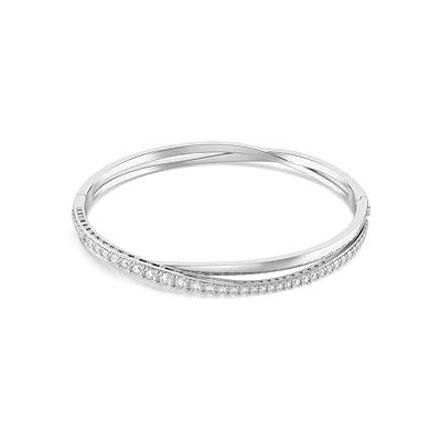 Swarovski Twist armring, vit, Rhodiumpläterad Swarovski Twist armring, vit, Rhodiumpläterad