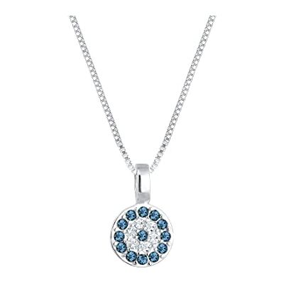 Elli halsband damer onda ögat hänge med kristaller i 925 sterlingsilver, 400, Sterlingsilver, Kristall Elli halsband damer onda ögat hänge med kristaller i 925 sterlingsilver, 400, Sterlingsilver, Kristall