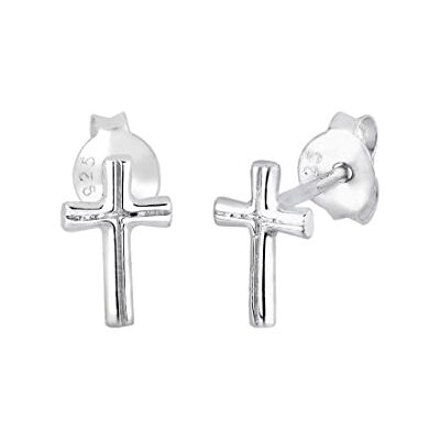 Elli örhängen kvinnor kors motiv filigran i 925 sterlingsilver, Silver, Turkos Elli örhängen kvinnor kors motiv filigran i 925 sterlingsilver, Silver, Turkos