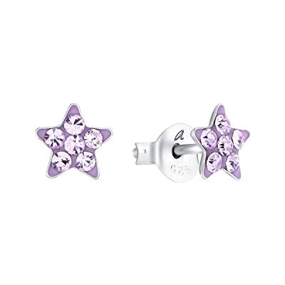 amor örhängen för flickor 925 sterling silver för barn, med kristallglas, 0,6 cm, silver, stjärna, Kommer i smyckespresentask, 2036522 amor örhängen för flickor 925 sterling silver för barn, med kristallglas, 0,6 cm, silver, stjärna, Kommer i smyckespresentask, 2036522