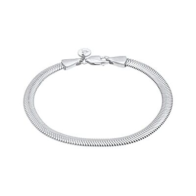 Elli armband dam platt elegant ormkedja fiskben trend i 925 sterlingsilver, 180, Sterlingsilver Silver Metall, Utan Elli armband dam platt elegant ormkedja fiskben trend i 925 sterlingsilver, 180, Sterlingsilver Silver Metall, Utan