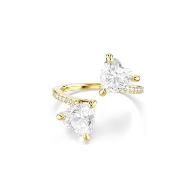 Swarovski Mesmer attrahera öppen ring, hjärtklippning, vit, guldfärgad pläterad Swarovski Mesmer attrahera öppen ring, hjärtklippning, vit, guldfärgad pläterad