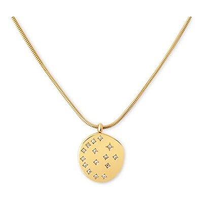 SINGULARU Kedja med bling- eller stålkedja med 18K guldpläterad finish och vit eller flerfärgad zirkon, halsband med medaljong, smycken för kvinnor, Eén maat, Rostfritt stål, Ingen ädelsten SINGULARU Kedja med bling- eller stålkedja med 18K guldpläterad finish och vit eller flerfärgad zirkon, halsband med medaljong, smycken för kvinnor, Eén maat, Rostfritt stål, Ingen ädelsten