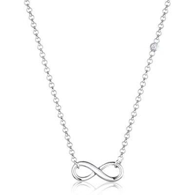 Elli Dam 925 sterlingsilver Xilion slipad diamant halsband med längd 40 cm, 400, Fasettsnitt, Diamant Elli Dam 925 sterlingsilver Xilion slipad diamant halsband med längd 40 cm, 400, Fasettsnitt, Diamant