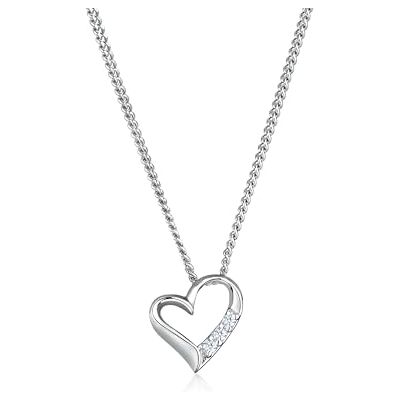 DIAMORE Elli diamanter halsband kvinnor hjärta hänge evighet med diamant (0,04 ct) i 925 sterlingsilver, 45 cm, Sterlingsilver, Diamant DIAMORE Elli diamanter halsband kvinnor hjärta hänge evighet med diamant (0,04 ct) i 925 sterlingsilver, 45 cm, Sterlingsilver, Diamant