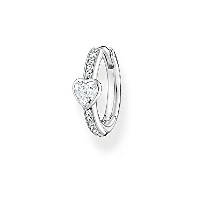 THOMAS SABO boucles d'oreilles créoles simples avec coeur et pierres blanches argent sterling 925 CR692-051-14 THOMAS SABO boucles d'oreilles créoles simples avec coeur et pierres blanches argent sterling 925 CR692-051-14