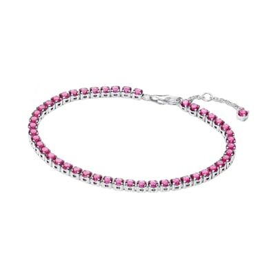 PANDORA Gnistrande rosa tennisarmband i sterlingsilver, dekorerat med kristaller, från Timeless kollektionen, längd: 18 cm, 591469C04-18, 591469C04-18, Sterlingsilver, Cubic Zirconia PANDORA Gnistrande rosa tennisarmband i sterlingsilver, dekorerat med kristaller, från Timeless kollektionen, längd: 18 cm, 591469C04-18, 591469C04-18, Sterlingsilver, Cubic Zirconia