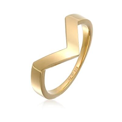 Elli Ring dam V-form Geo Basic i 925 sterlingsilver rodiumpläterad, Sterlingsilver, Utan Elli Ring dam V-form Geo Basic i 925 sterlingsilver rodiumpläterad, Sterlingsilver, Utan
