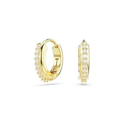 Swarovski Matrix bågeörhängen, rund skuren, vit, guldfärgad Swarovski Matrix bågeörhängen, rund skuren, vit, guldfärgad