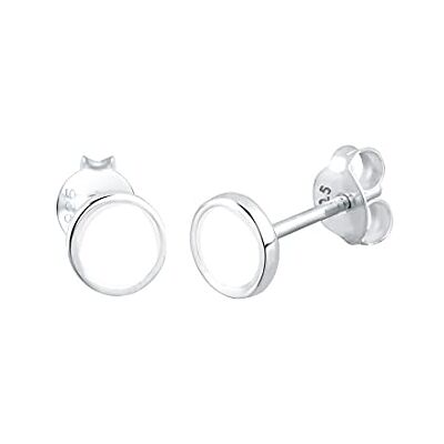 Elli örhängen kvinnor örhängen cirkel motiv bas med emalj i 925 sterlingsilver, En storlek, Silver, swarovski kristall Elli örhängen kvinnor örhängen cirkel motiv bas med emalj i 925 sterlingsilver, En storlek, Silver, swarovski kristall