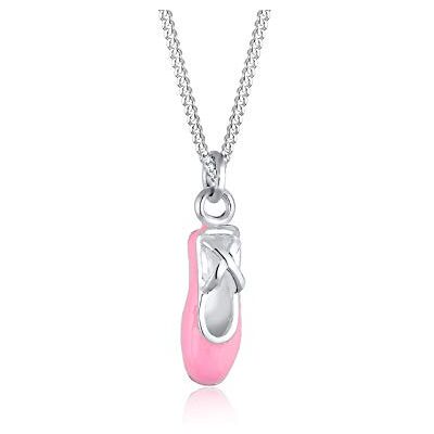Elli halsband barn ballerina sko hänge delikat diskret i 925 sterlingsilver, 36cm, Emalj, Ingen ädelsten Elli halsband barn ballerina sko hänge delikat diskret i 925 sterlingsilver, 36cm, Emalj, Ingen ädelsten