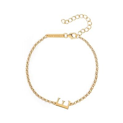 SINGULARU Enkelbokstav armband sterling silverarmband med 18K guldpläterad finish damsmycken elegant halsband med bokstavsmönster, One Size, Silver, Ingen ädelsten SINGULARU Enkelbokstav armband sterling silverarmband med 18K guldpläterad finish damsmycken elegant halsband med bokstavsmönster, One Size, Silver, Ingen ädelsten