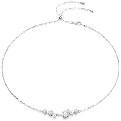Swarovski Constella-halsband, Kristallpärla, Runda snitt, Vit, Rhodiumpläterad, En storlek Swarovski Constella-halsband, Kristallpärla, Runda snitt, Vit, Rhodiumpläterad, En storlek