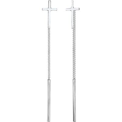 Elli Örhängen damer örhängen kors geo i 925 sterlingsilver, Sterlingsilver, Utan Elli Örhängen damer örhängen kors geo i 925 sterlingsilver, Sterlingsilver, Utan
