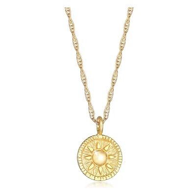 Elli halsband damer snöre mynt hänge rund sol vintage trend i 925 sterlingsilver, 420, Sterlingsilver, Utan Elli halsband damer snöre mynt hänge rund sol vintage trend i 925 sterlingsilver, 420, Sterlingsilver, Utan