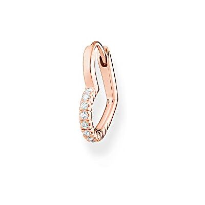 THOMAS SABO boucles d'oreilles créoles simples coeur avec pierres blanches argent plaqué or CR693-416-14 THOMAS SABO boucles d'oreilles créoles simples coeur avec pierres blanches argent plaqué or CR693-416-14