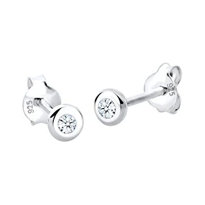 DIAMORE Elli DIAMANTER Örhängen kvinnor örhängen med diamant (0,06 ct.) i 925 sterling silver, En storlek, Sterlingsilver, Diamant DIAMORE Elli DIAMANTER Örhängen kvinnor örhängen med diamant (0,06 ct.) i 925 sterling silver, En storlek, Sterlingsilver, Diamant
